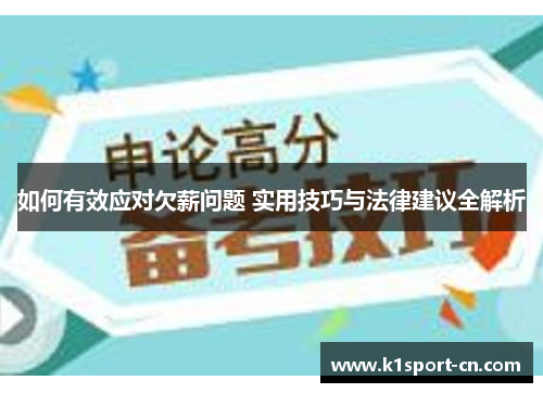 如何有效应对欠薪问题 实用技巧与法律建议全解析
